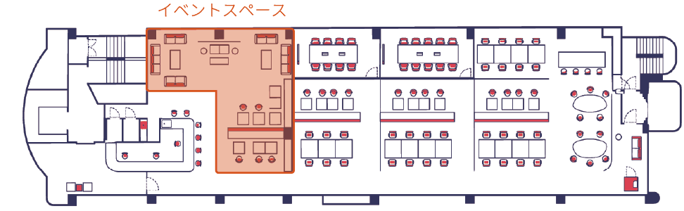 イベントスペース利用範囲のフロア図